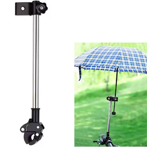 Stainless Steel Umbrella Clip Bracket with Adjustable Mount for Wheelchairs Strollers Bicycles Motorcycles Outdoor Sunshade Rain Umbrella Holder 13.98x0.63 in 35.5x1.6 cm