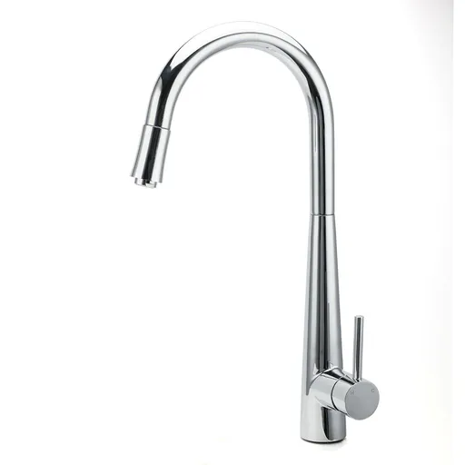 WELS Chrome Pull Out Kitchen Sink Tap Round Basin Mixer Faucet Flexible Spout