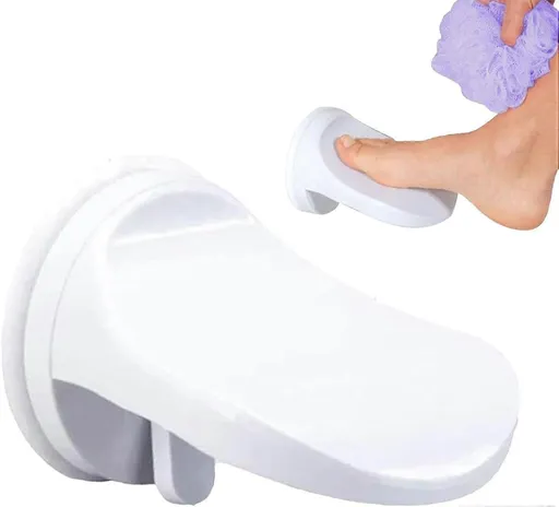 Suction Cup Shower Foot Rest Support, White