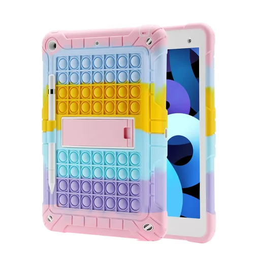 (iPad 10.2 Case 2021/2020/2019) Shockproof Drop Protection iPad Cover with Pencil Holder Kickstand Shoulder Strap