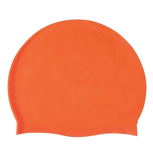 Silicone Swimming Cap Large Waterproof Swim Hat for Long Hair Men Women Adults-Orange