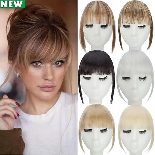 Clip In Hair Bangs Extensions French Bangs Stylish Bangs Hair Pieces blonde & bleachblonde blonde & bleachblonde 28cm