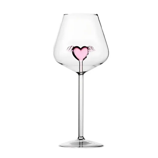 Red Wine Glass, Heart Wine Glass, Clear Crystal Glass Goblets Flute Heart Goblet Beverage Glass Flower Drinkware for Wedding Party Birthday Celebrating Valentines Day Women