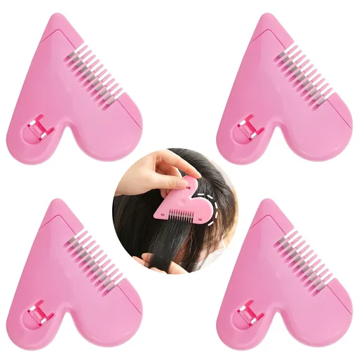 4 PACK Mini Hair Cutter Comb, Hair Split End Trimmer, Bangs Trimmer ABS Protective Cover, Dustproof Design Organizes Broken