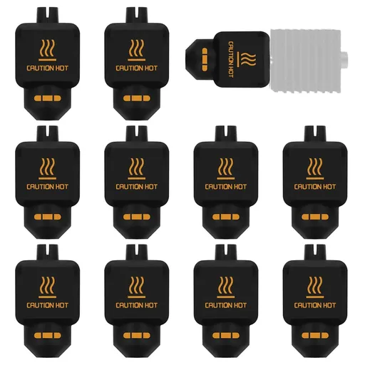 10 Pack Silicone Sock for Bambu Lab P2S, Hotend Heater Block Silicone Cover Nozzle 3D Printer Print Head Boot, Black