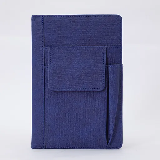 Blue A5 Multi-Functional PU Leather Notebook with Pockets – Office Planner and Journal
