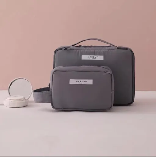 Travel Cosmetic Bag Large Capacity Multi Purpose Gray Small size