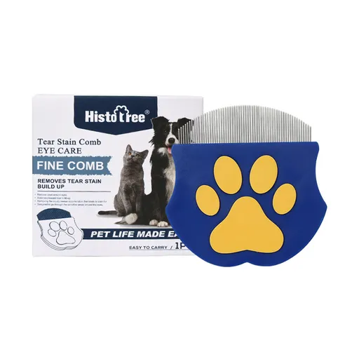 Blue Pet Grooming Comb – Fine-Toothed Flea Remover with Non-Slip Grip for Cats and Dogs