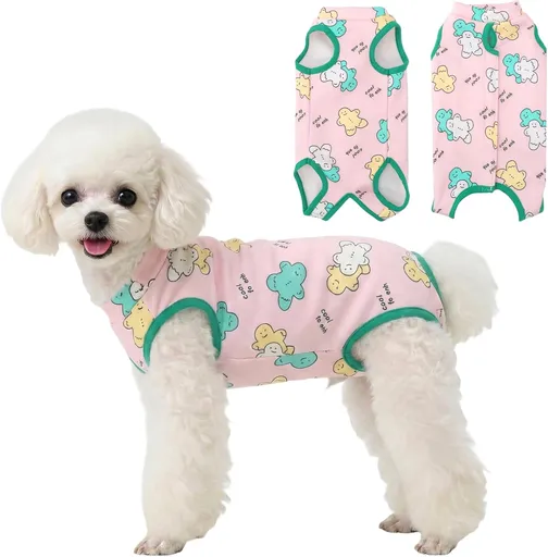 Recovery Suit for Dogs After Surgery, Breathable Dog Onesie Surgical Spay Suit for Female Dogs, Cute Dog Surgery Recovery Suit
