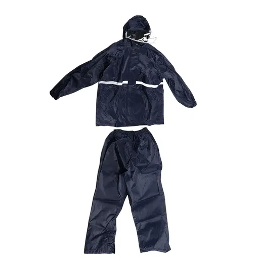 Split Jacket Pants Suit Breathable Waterproof Raincoat Set Double Layer Raincoat Set for Men Women Oxford Navy Blue L