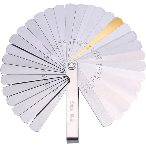 Feeler Gauges - 32 Blades Feeler Gauge Set Stainless Steel Dual Marked Metric and Standard SAE - Valve Thickness Gauge
