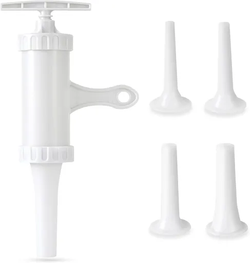 Manual Sausage Stuffer with 4 Stuffing Tubes, BPA-Free Plastic Meat Filler, 12/15/20/24mm Tubes for Natural, Collagen Casings, DIY Hot Dogs, Bratwursts