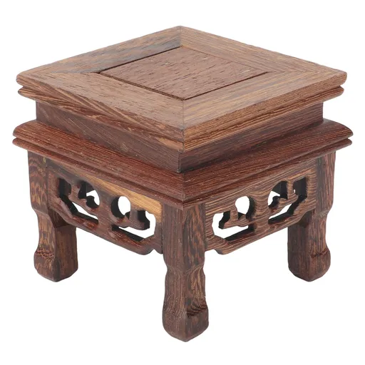 Wooden Display Stand Squared Stable Retro Style Durable Wood Widely Used Wooden Riser for Plant Teapot Jewelry