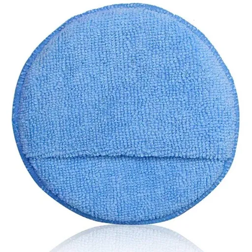 Microfiber Wax Applicator, Ultra-Soft Microfiber Wax Applicator Pads with Finger Pocket Wax Applicator for Cars Wax Applicator Foam Sponge (Blue, 5 Diameter, Pack of 10)