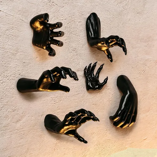 Creepy Fake Demon Hand Prop, Halloween Party & Christmas Indoor Desktop Decoration, 6 Pack (Candles Not Included)