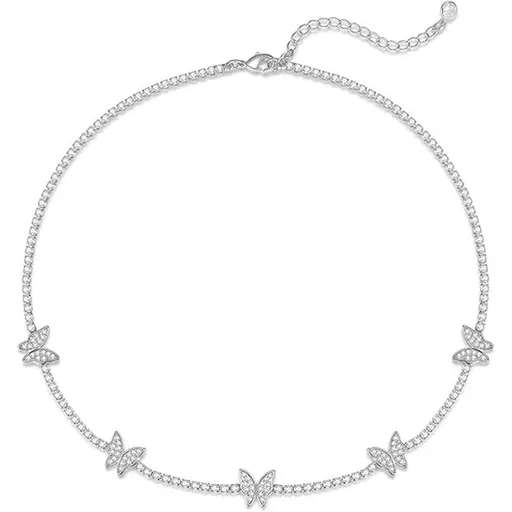 Bohemian Butterfly Choker Necklace Diamond-studded Snake Bone Chain Necklace Insect Boho Prom Party Festival Accessories