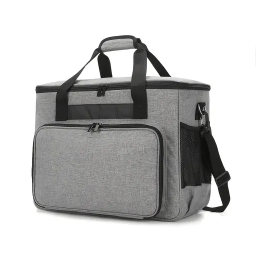 Oxford Cloth Sewing Machine Bag, Portable Carry Case with Shoulder Strap, Multi-Functional Storage Tote for Accessories & Trave/grey