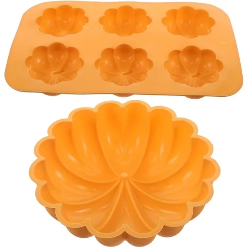 Pumpkin Non-stick Silicone Set Cake 2pcs Mold 6-cavity Pumpkin-shaped Muffin Pan with High Temperature and Easy Cleaning for Halloween and Thanksgiving for Autumn Celebrations