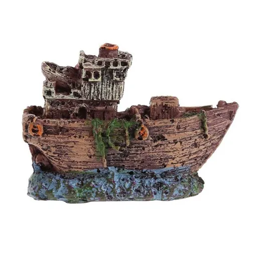 Aquarium Fish Tank Boat Ornament Pirate Ships Resin Landscape Underwater Decor - BB Boat