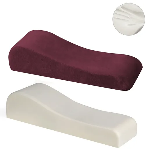 Chair Armrest Pad Memory Foam Elbow Support Cushion 2-Pack Wine Red