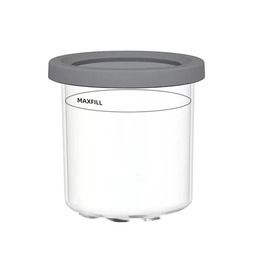 1 or 2 Pieces Ice Cream Tin Container Storage Box for Ice Cream Making Home - Grey