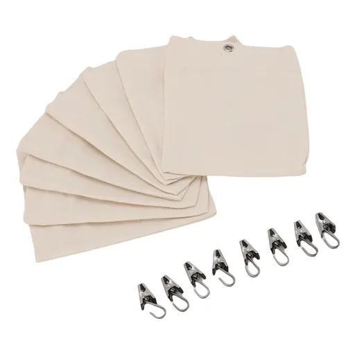 Curtain Weights Canvas Self Adhesive Closure Drapery Weighted Bags with Clamps for Tablecloth Picnic Mat