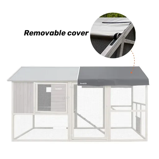 Removable Waterproof Roof Cover for Samland Large Wooden Backyard Chicken Coop DCN2512