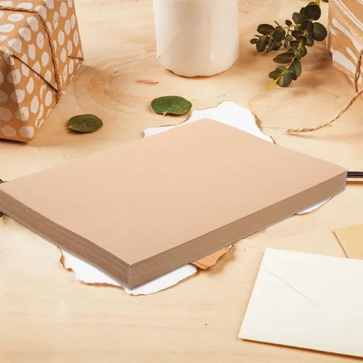 Thick Brown Kraft Paper Cardstock Sheets for Greeting Cards, Crafts, and Art Projects - 50 Pieces