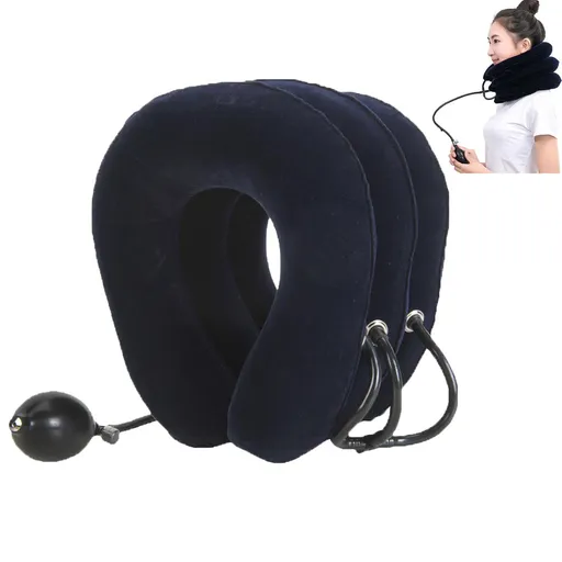 Adjustable Inflatable Neck Brace Neck Stretcher Cervical Traction, Neck Brace Corrects Posture Neck (Blue)