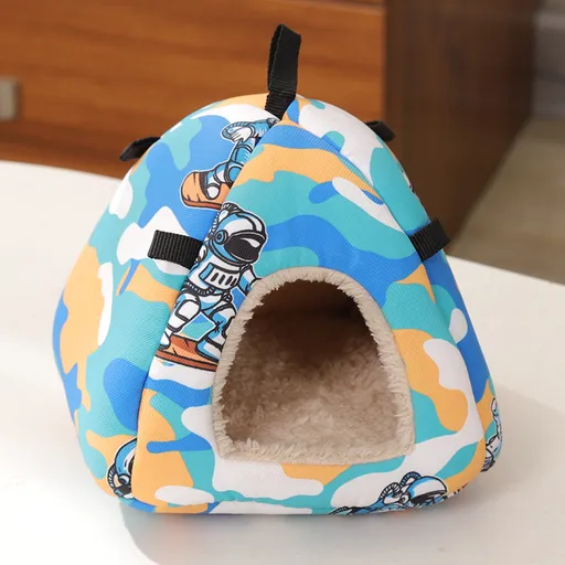 Graffiti Space Soft Shelter for Small Mammals – Hanging & Floor Use, Waterproof Surface, Easy Clean(Size: M)