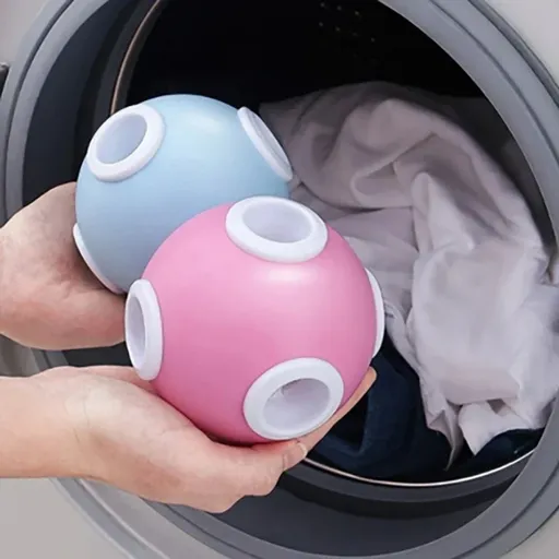 Two Reusable Laundry Balls, Pet Hair Catchers for Washer & Dryer, TPR+ABS Material, Tangle-Free Design for Dogs & Cats 2pcs/set Assorted