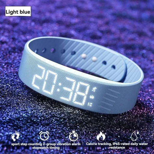 Women'S Watch Multifunctional Watch Alarm Watch Pedometer Watch Timer Watch - light blue - Size 01
