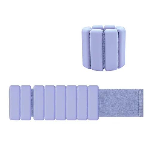 Purple Premium Adjustable Silicone Wrist & Ankle Weights (1lb Each, 2lb Pair) - Waterproof & Sweatproof for Enhanced Yoga, Running & Fitness Workouts