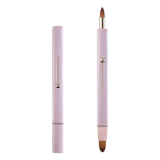 Lip Applicator for Makeup, Dual-ended Lip Brush with Protective Lid,Lip Brush Retractable Lipstick Applicator for Lip Gloss