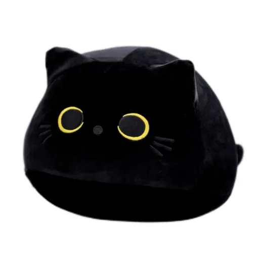 Black Cat Plush Toys, Soft Cat Pillow Squishy Plushies,Cat Stuffed Animals Kawaii Plush Toys Home Decoration Gift for Cat Lovers