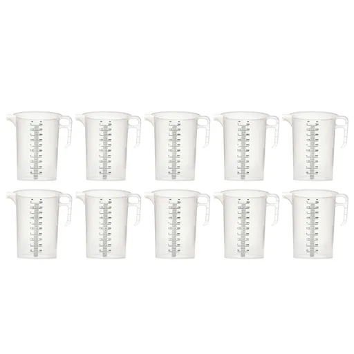 10x 5L Measuring Jug Heavy Duty Clear Plastic Propylene Food Grade BPA 5 Pro-Jug