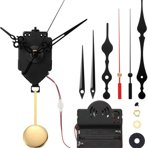Melody Chime Box Clock Mechanism with Pendulum and of Hands, Design Your Creative Wall Clock, Suitable for Grandfather Clock Parts Replacement