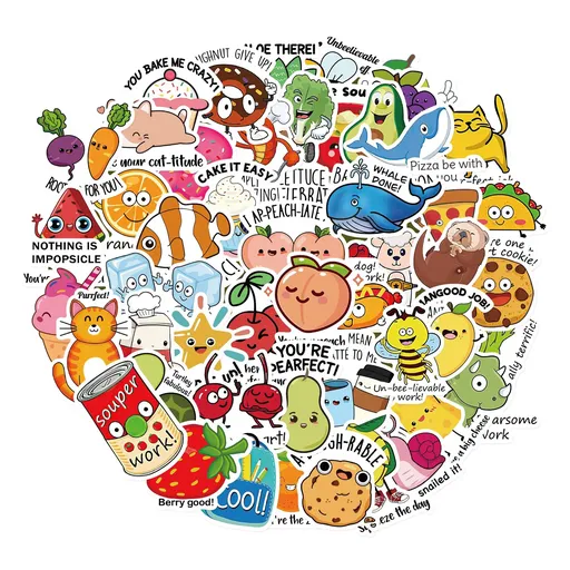 50 Pcs Cute Stickers for Kids, Water Bottle Stickers for Kids Waterproof,Vinyl Laptop Kids Stickers Pack, Elementary Students
