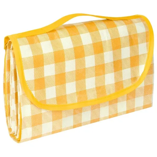2-Pack Waterproof Picnic Mat Foldable with Carrying Handle for Camping Beach Park Outdoor Activities, 150x200cm, Yellow