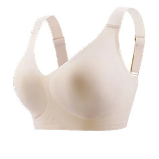 House Of Dasein Women's Deep V Neck Seamless Wireless Gathering Bra - Skin Tone - Xxxxl(95F100c100d100e)