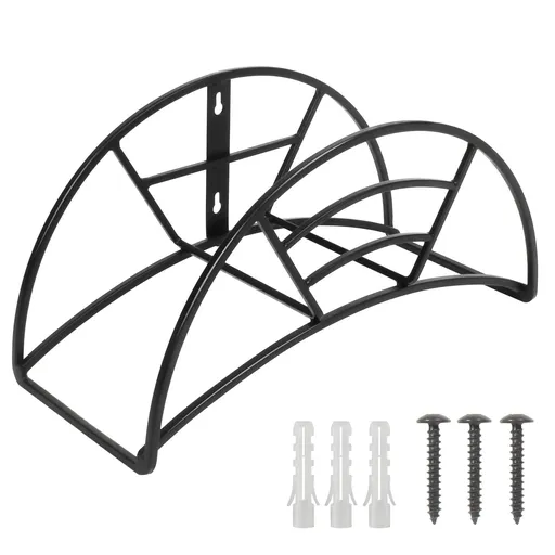 Wall Mount Garden Hose Holder, Heavy Duty Water Hose Holder Durable Metal Hose Storage with Hardware Hose Organizer Rack