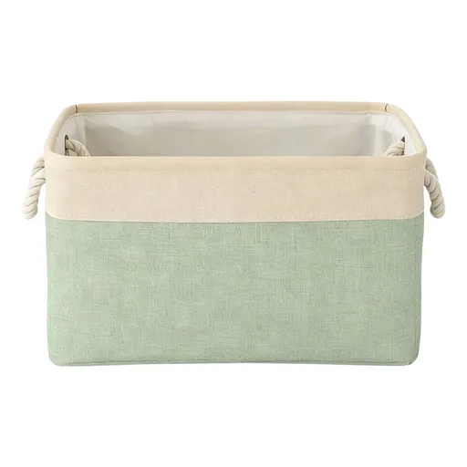 Fabric Storage Basket with Reinforced Handles, Closet Wardrobe Organiser for Clothes Shelves, 41.6 x 19.8 x 31.8 cm, Light Blue