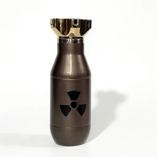 Creative Bomb Shaped Vacuum Tumbler, 500ml/16.91oz, 304 Inner & 201 Outer Stainless Steel, Vacuum Insulated 6-12H Hot/Cold, Leak-Proof Direct Drink, Hardcore Sci-Fi Trendy Item, Perfect Personality Gift!(brown)