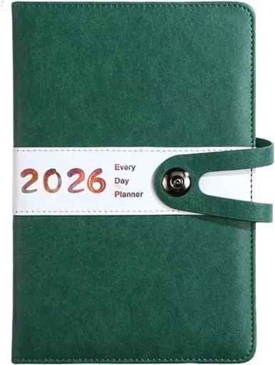 Agenda 2026 adults - Planner - Journal - Organizer - Business - Texture - PU material - A5 format - Vegetable