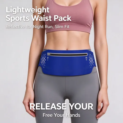 Running Waist Bag for Men Women Outdoor Sports Phone Pouch Slim Close‑Fitting Nylon Waist Pack, Halloween Gym Supply, Royal Blue, Fits Up To 7.5 Inch, Waist 60‑130cm, 2 Pcs