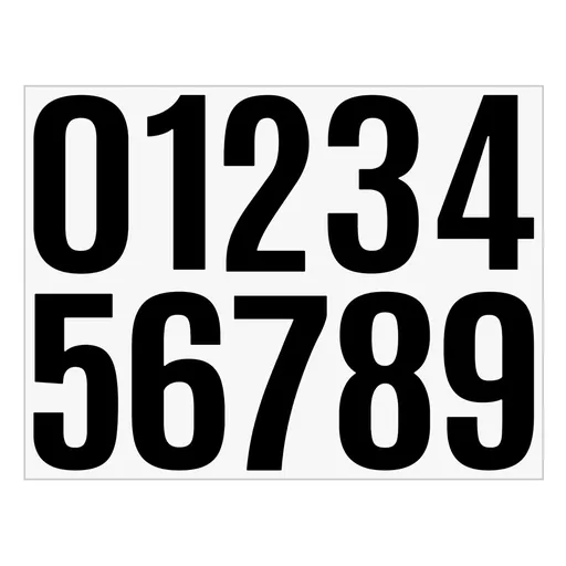 Vinyl Number Stickers, Self Adhesive Weatherproof Digit Decals for Mailbox Car and Home, Model BK2, 4 inches