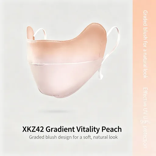 Gradient Version Peach Color One Size | Gradient Sun Protection Face Mask | Christmas Sweet Style Gift | Gradient UV Shield Breathable Thin Sun Mask