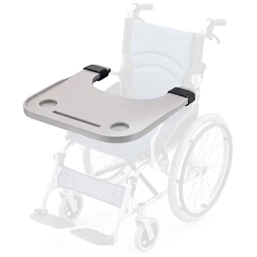 EQUIPMED Wheelchair Lap Tray with Cup Holder & Device Slot, Grey