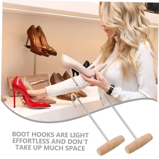 2pcs Boot Hook Dress Shoes for Women Heels Pregnancy Shoehorn Ladies Heels Boot Puller for Boots Sneaker Shoe
