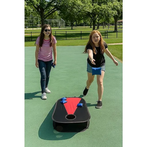 Collapsible Portable Corn Hole Boards With 8 Cornhole Bean Bags, Carry Case